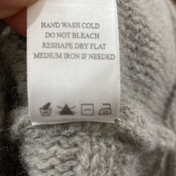 Coldwater Creek Wool Rabbit Hair Blend Cable Knit Embellished Cardigan FLAW Sz M - Picture 15 of 16